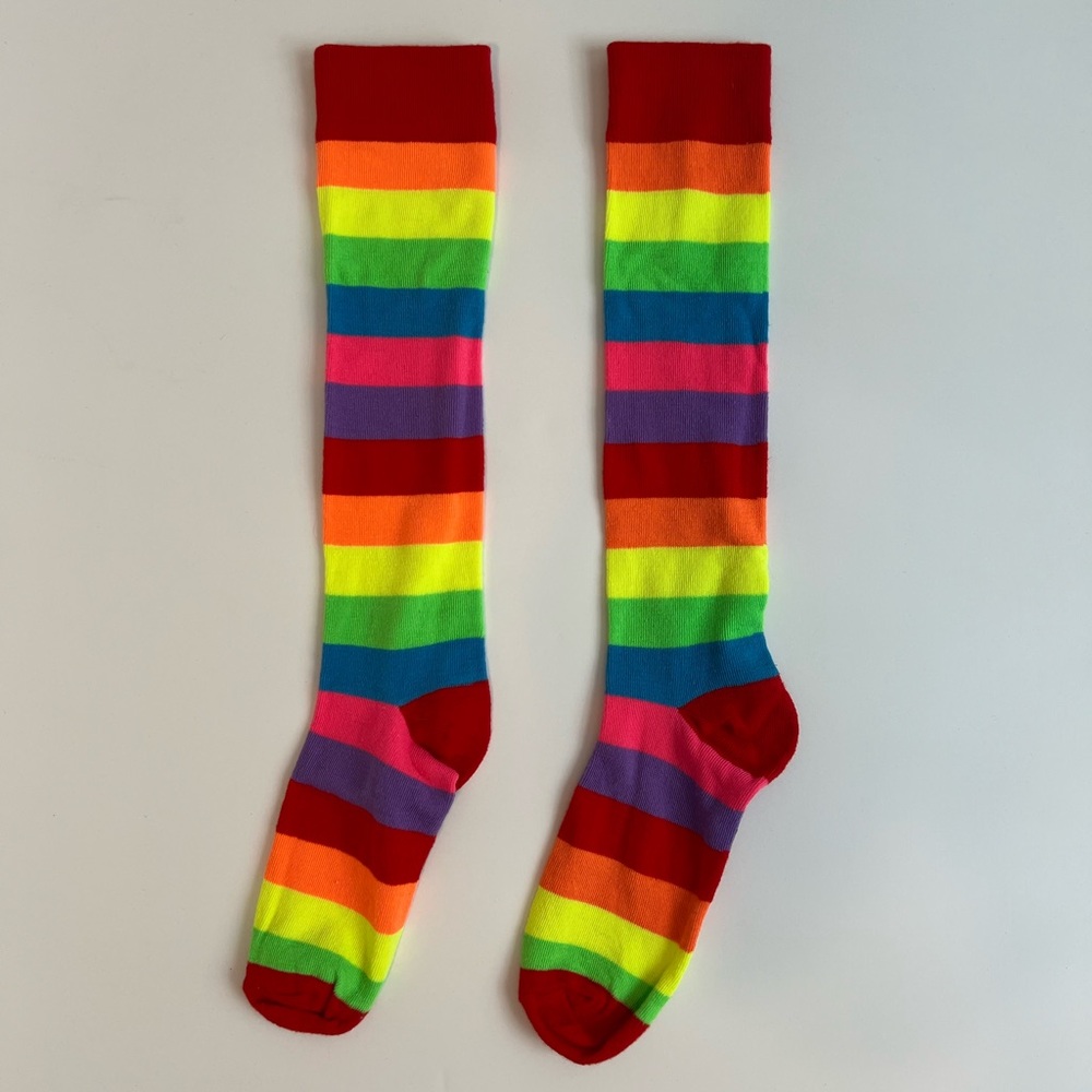 Rainbow Striped Knee-High Socks